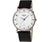 Montre Boccia pour homme avec bracelet en cuir noir, cadran blanc et verre saphir