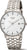 Bracelet de montre pour homme avec bracelet en métal argenté, cadran rond blanc, affichage de la date