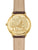 Fond de montre pour homme avec carte de ville dorée et bracelet en cuir marron