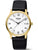 Boccia Herrenarmbanduhr: goldenes Titangehäuse, weißes Zifferblatt, schwarzes Lederband
