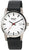 Bracelet de montre pour homme avec cadran blanc rond, bracelet en cuir foncé et boîtier en titane Boccia