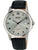 Boccia Herrenuhr mit schwarzem Lederarmband, silbernem Titan-Gehäuse und weißem Zifferblatt.