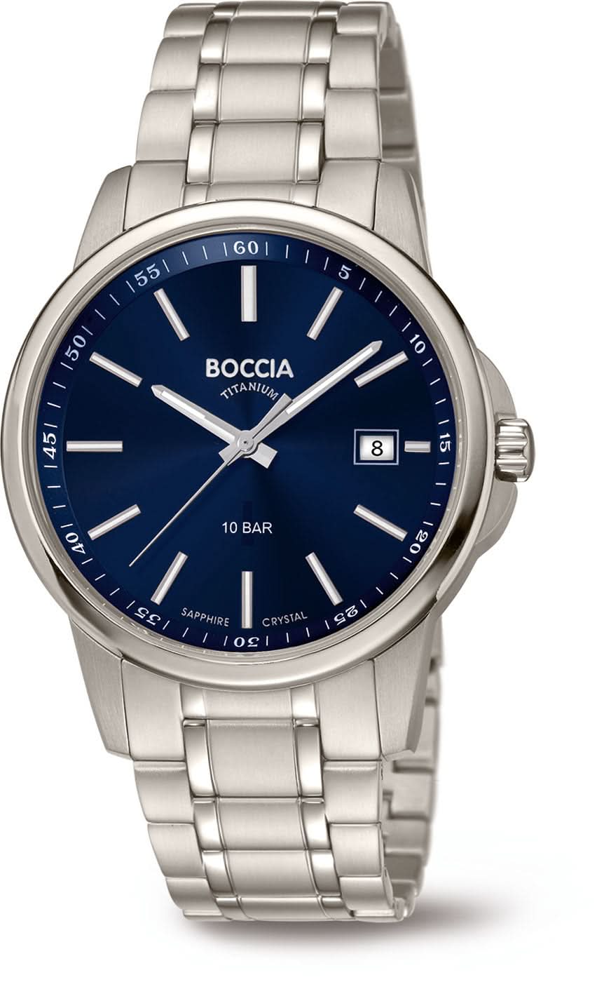 Bracelet de montre pour homme avec cadran bleu, bracelet en acier inoxydable et guichet de date
