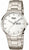 Bracelet de montre Boccia pour homme en titane : bracelet en acier inoxydable argenté, boîtier rond, cadran blanc avec date