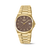 Boccia Herren-Armbanduhr: Saphirglas, goldenes Titanarmband, braunes Zifferblatt