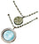 Collier en argent à superposer avec pendentif rond en nacre et petit charm moucheté