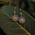 Boucles d'oreilles avec cadre flocon de neige et centre rond, couleur or