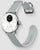 Montre connectée hybride Withings avec bracelet en silicone gris, boîtier rond et affichage de la température