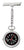 Pendentif montre de poche avec boîtier rond, cadran rouge/blanc et chaîne en métal