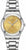 Montre femme argentée avec cadran jaune à motif floral, bracelet en acier inoxydable