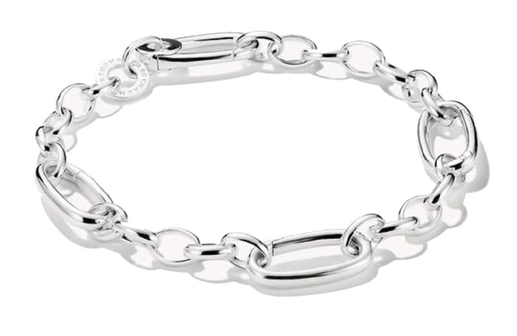 Bracelet jonc à maillons argentés avec trois maillons ovales Connect