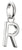 Pendentif breloque en argent en forme de la lettre R avec passant
