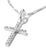 Pendentif breloque en argent avec croix et pierres, avec section de chaîne sur le fermoir