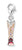 Pendentif breloque en argent en forme de botte de cowboy avec passant pour chaîne, motifs colorés