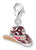 Pendentif argenté en forme de chapeau de cowboy bordeaux, symbole de paix, éclair et flammes