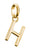 Charm lettre H plaqué or avec passant et anneau