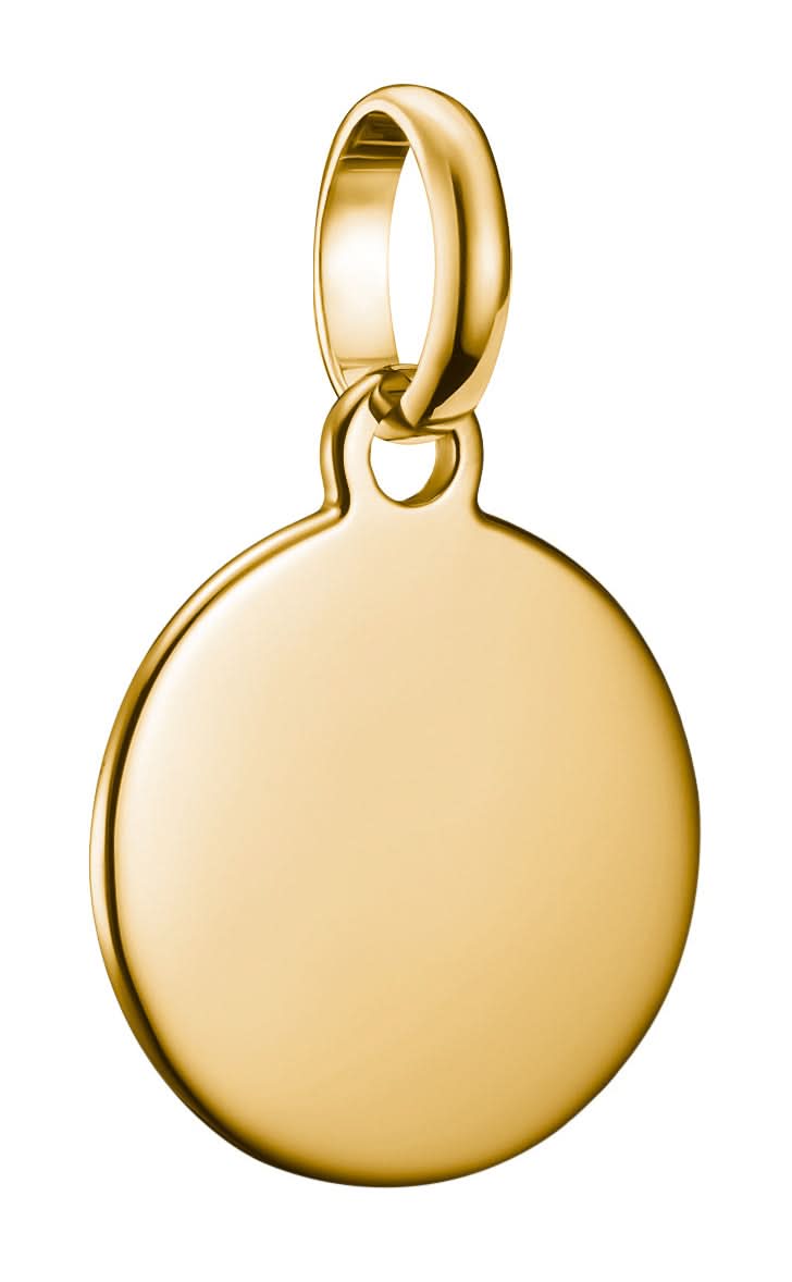 Pendentif Charm Thomas Sabo Coin Connect, pendentif rond plaqué or avec passant