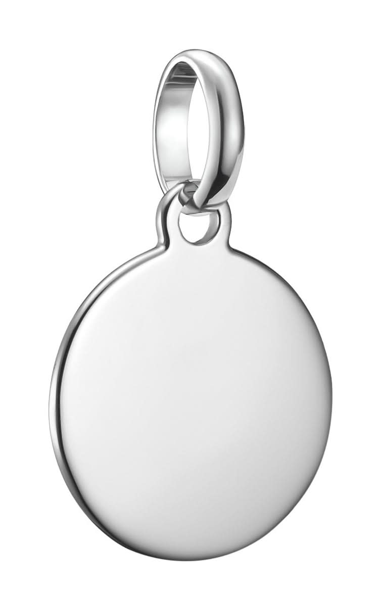 Pendentif breloque en argent avec forme de pièce ronde et passant
