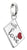Pendentif breloque en argent avec cœur rouge et inscription « with love »
