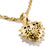 Pendentif cœur avec dos plaqué or, motif filigrane et passant pour chaîne.