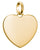 Grand pendentif breloque cœur, plaqué or avec passant