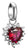 Pendentif breloque en argent avec pierre de cœur rouge sertie en griffes et passant supérieur