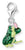 Silberner Frosch-Charm-Anhänger mit Öse, grünem Körper und gelben Details