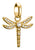 Charm libellule plaqué or avec strass et passant