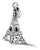 Charm Tour Eiffel argenté avec passant et détails en strass, design ajouré