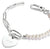 Charm cœur sur bracelet perles avec fermoir mousqueton, métal argenté