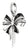 Charm breloque avec émail noir, incrustations scintillantes et pendentif chaîne aspect argenté