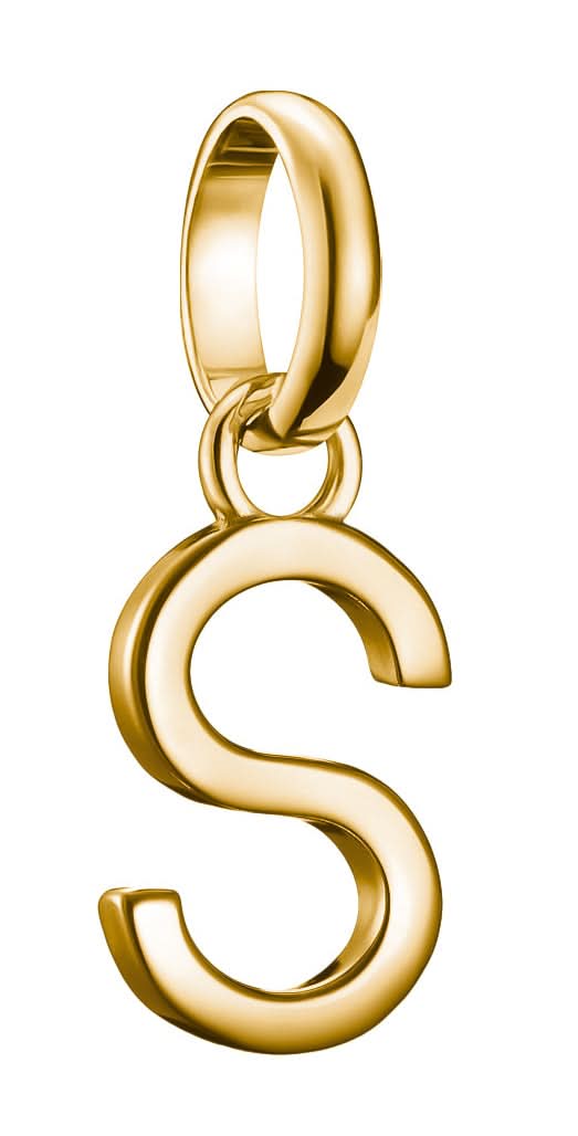 Vergoldeter Charms-Anhänger mit Buchstabe S und Öse