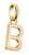 Pendentif breloque plaqué or avec lettre B et passant