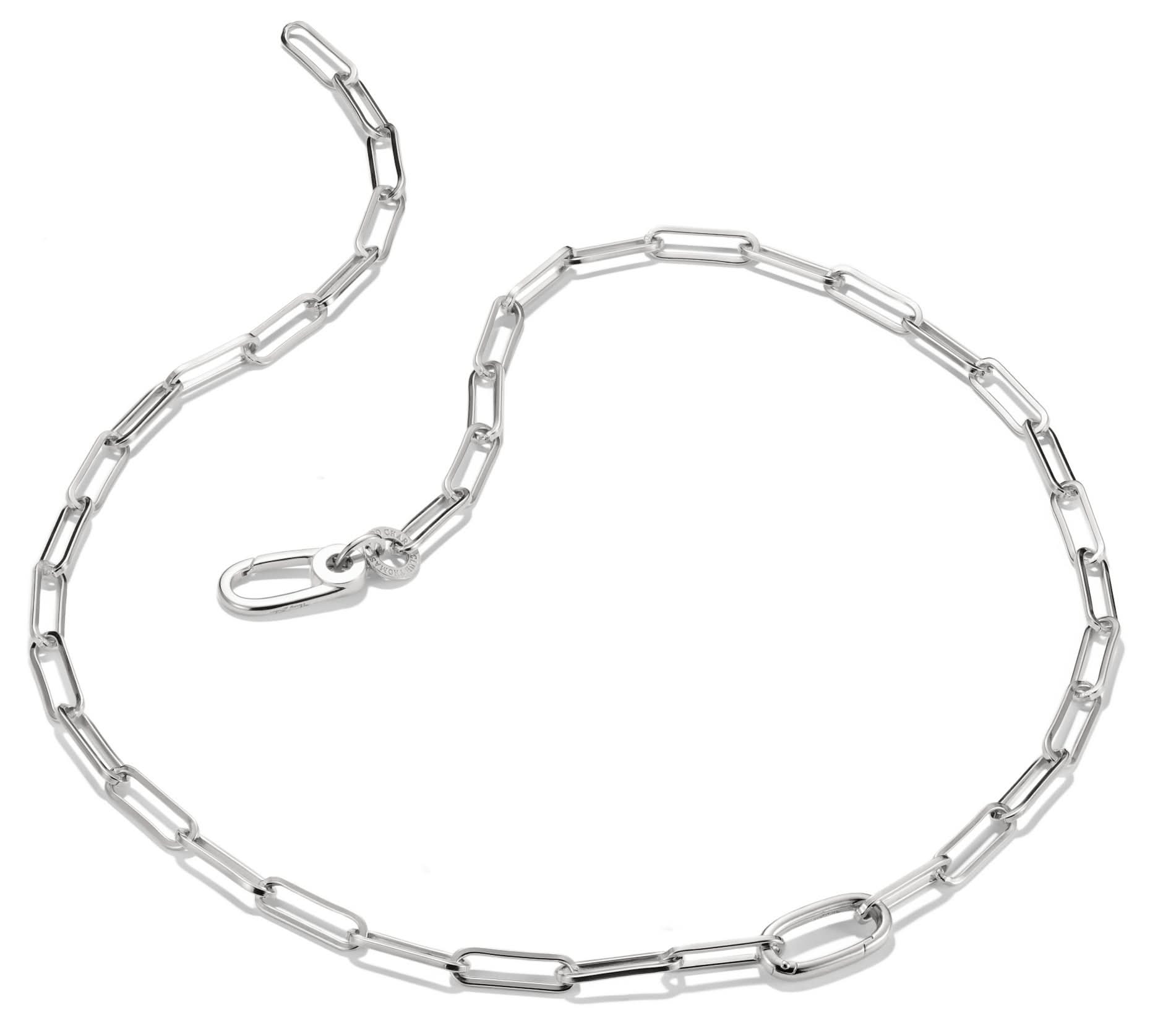 Chaîne à breloques en argent avec maillons trombone et lien ovale Connect