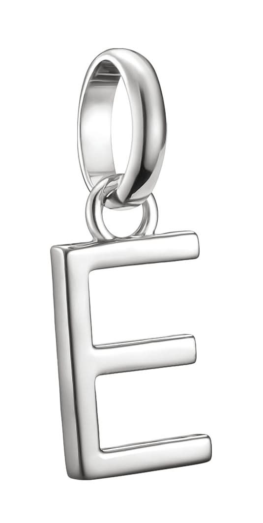 Pendentif breloque lettre E en argent