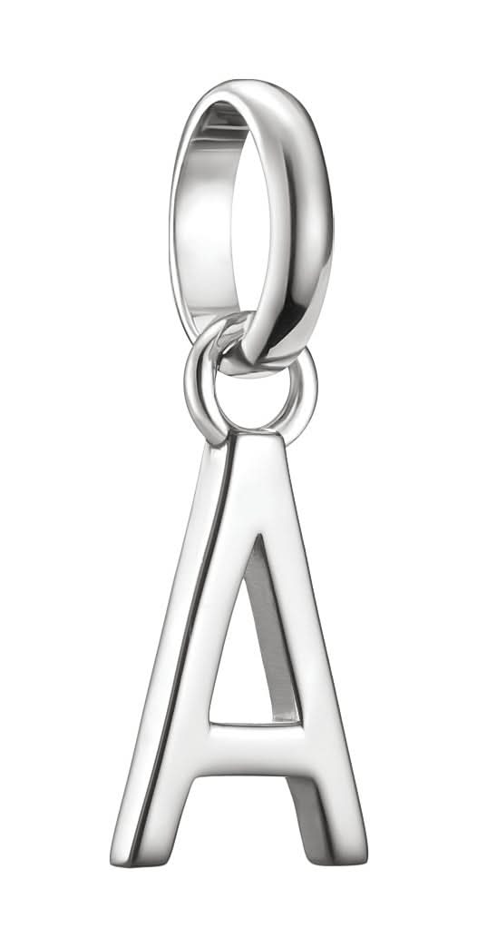 Pendentif breloque en argent avec lettre A et passant