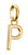 Pendentif breloque plaqué or avec lettre P et passant