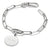 Bracelet jonc en argent avec maillons trombone et breloque ronde, fermoir mousqueton