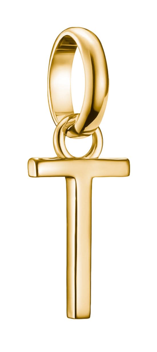 Thomas Sabo Charm pendentif Lettre T Connect, plaqué or
