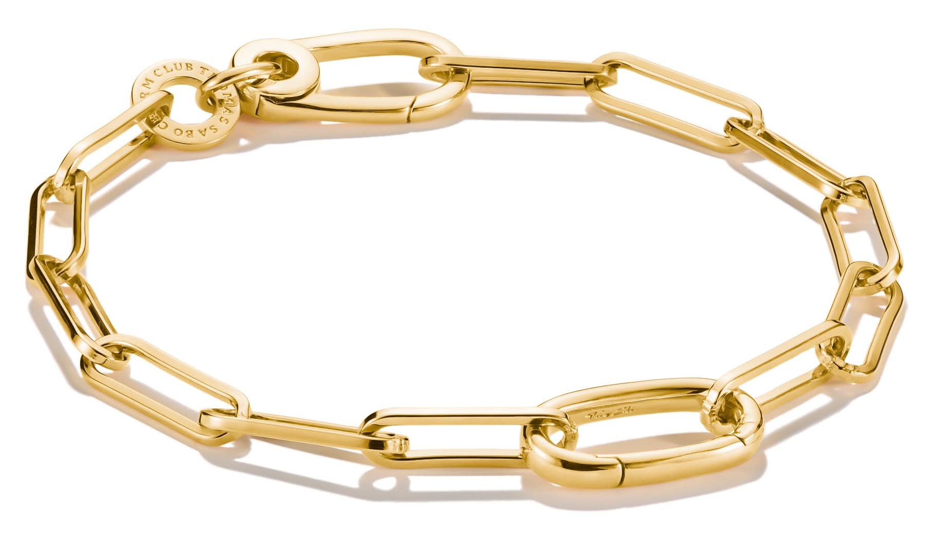 Bracelet à breloques doré avec maillons trombone et fermoir Connect Link
