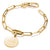 Bracelet jonc plaqué or avec maillons trombone et breloque à personnaliser gravée