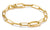 Bracelet jonc plaqué or avec maillons trombone et lien connect, breloque ronde