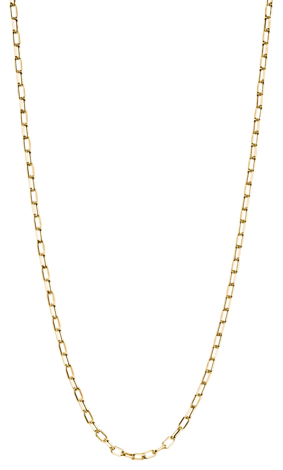 Collier chaîne trombone plaqué or, chaîne à maillons, env. 70 cm