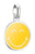 Pendentif rond argenté avec smiley jaune et passant pour le relier