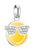 Charm lunettes de soleil smiley argenté avec emblème jaune et oxydes de zirconium scintillants