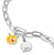 Pendentif breloque en argent sur chaîne à maillons avec motif smiley et pendentif rond