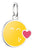 Pendentif argenté avec smiley jaune rond et cœur rouge