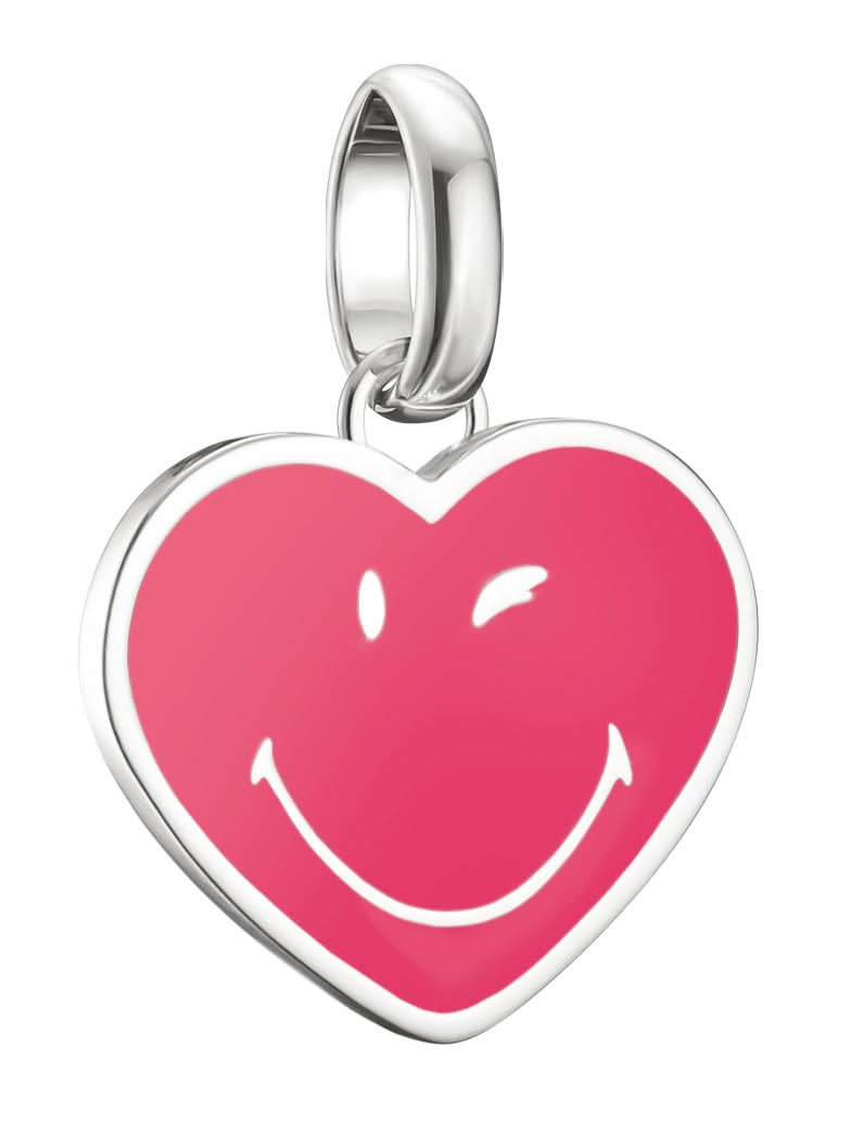 Pendentif cœur Thomas Sabo en argent avec smiley rose dans le cœur
