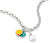 Collier en argent avec pendentifs smiley et rond, maille forçat