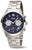 Montre Boccia pour homme avec bracelet en métal argenté et cadran bleu, chronographe